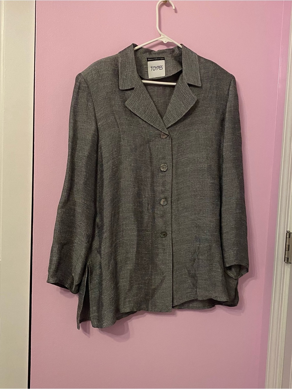 TOYPES Grey linen blend blazer size 14